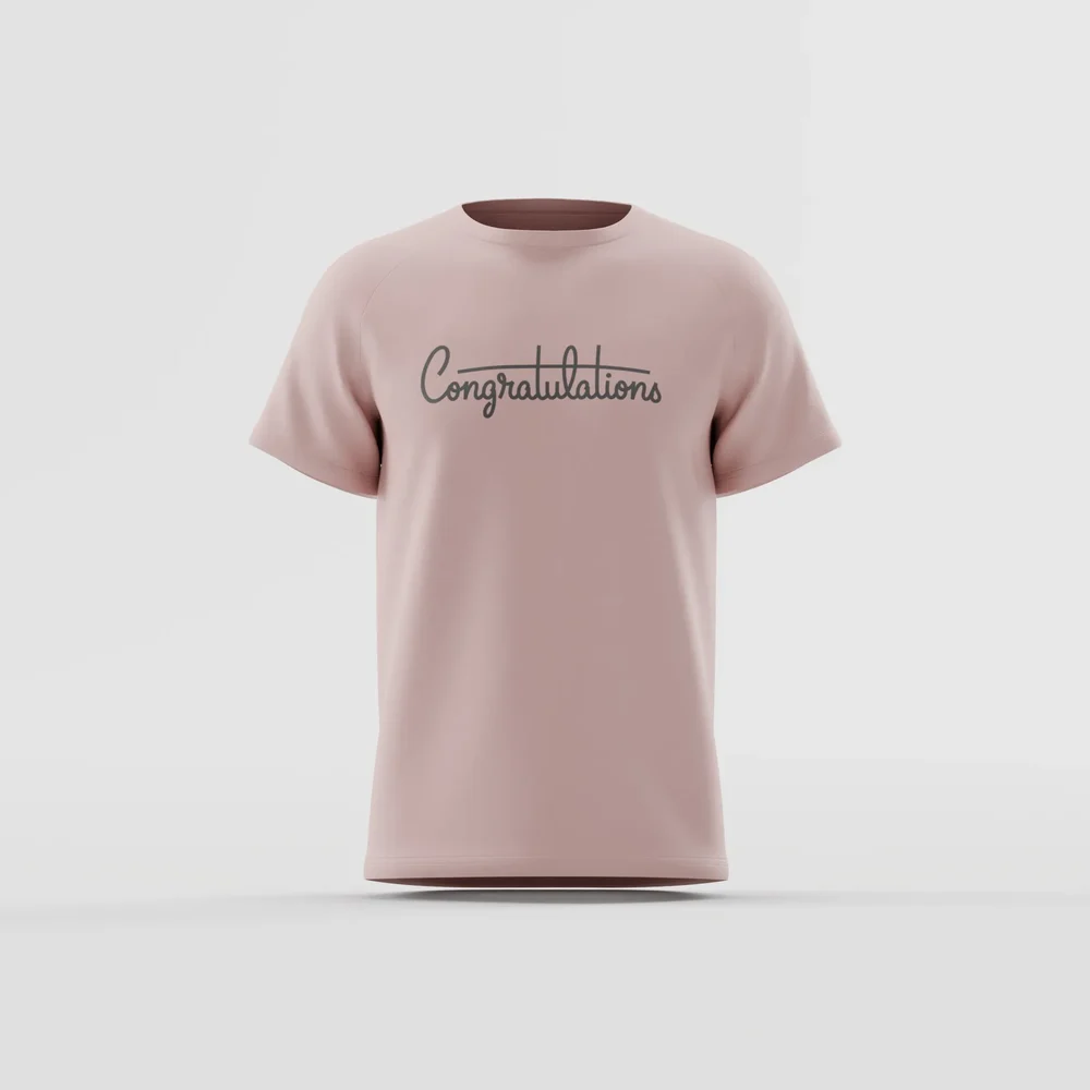 'Congratulations' Script T-Shirt Mockup