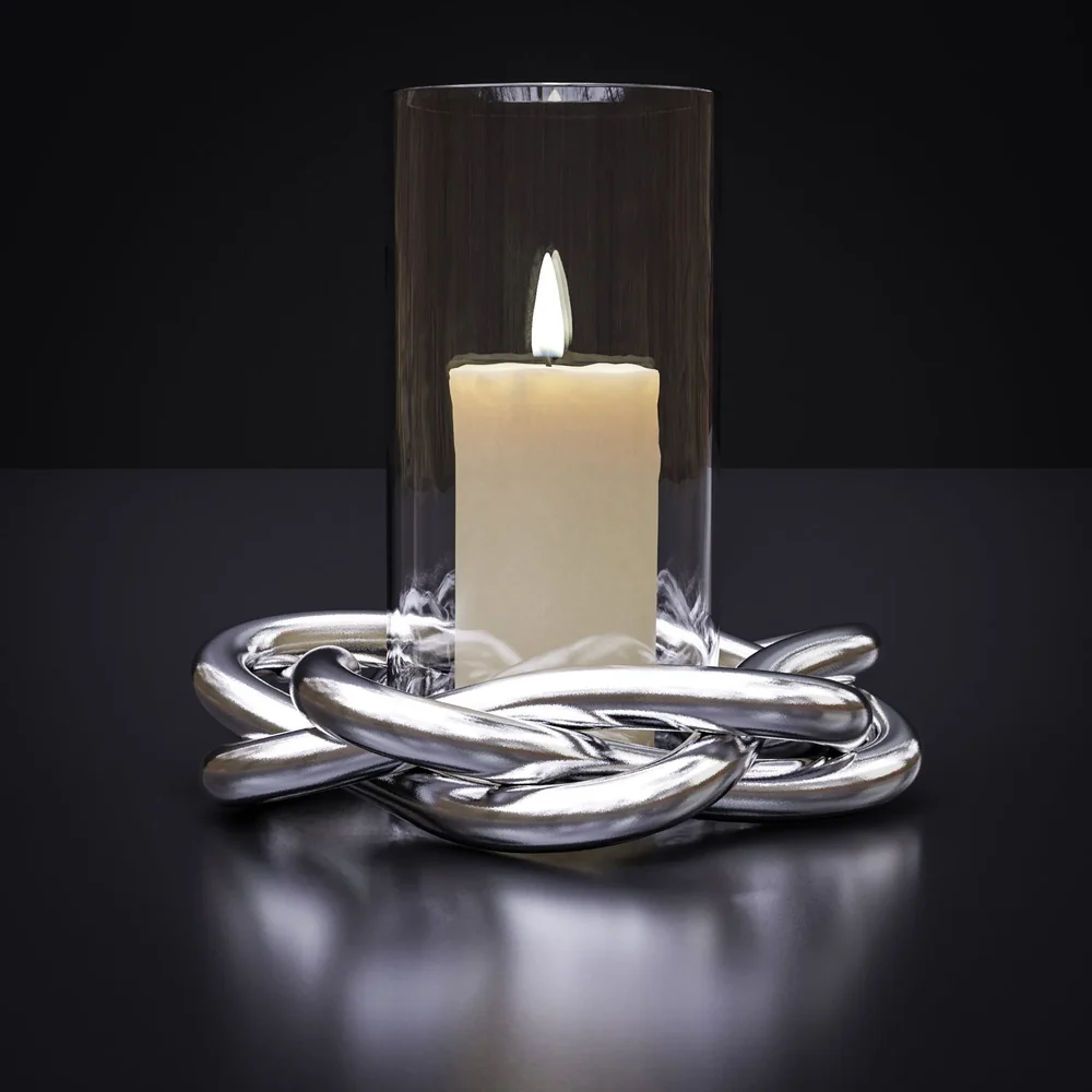 Candle With Metal Decoration Element