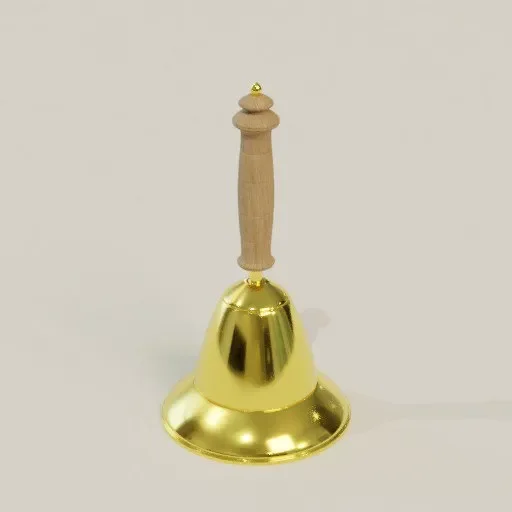 Brass School Bell With Wood Handle