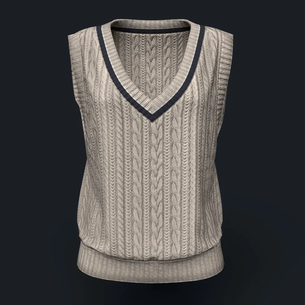 Beige Knitted Vest