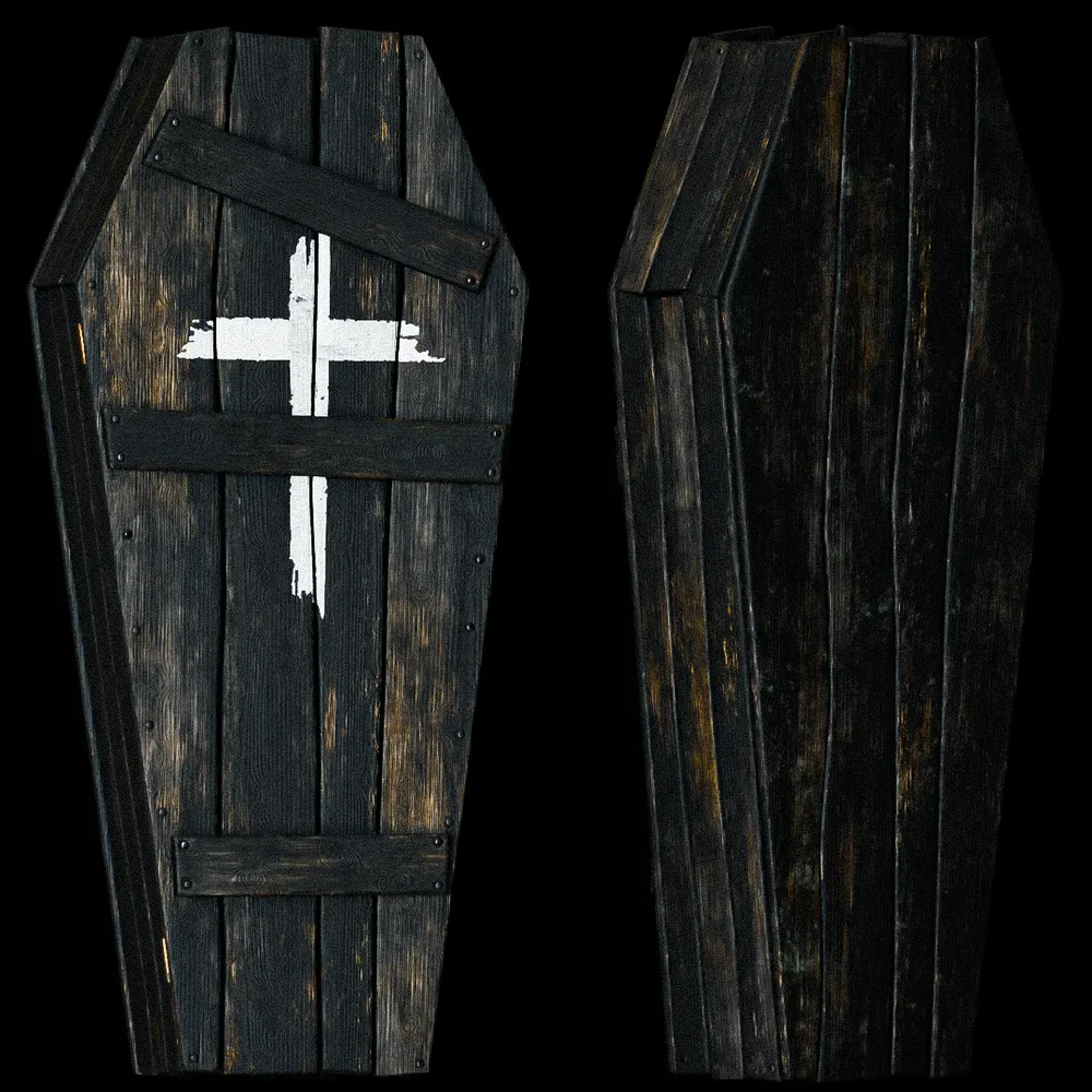 Dark Coffin With Cross