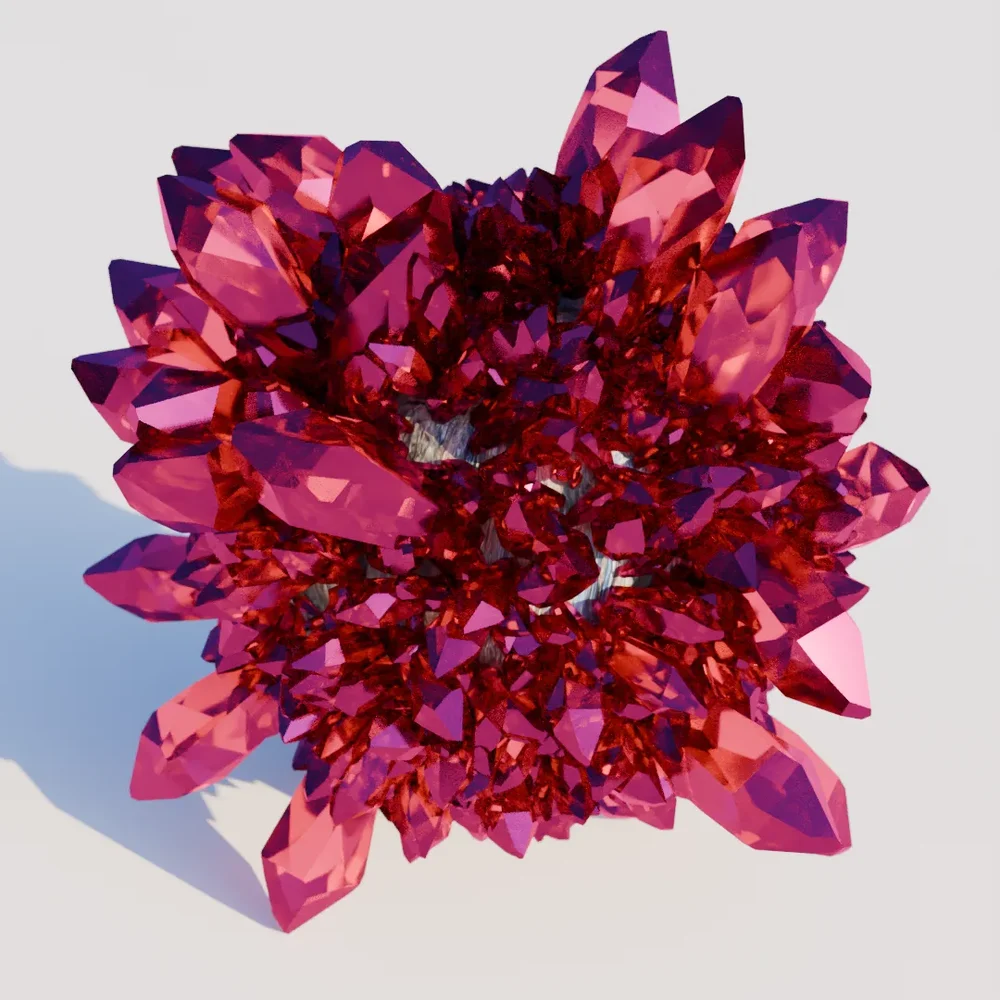 Vibrant Red Crystal By Geo Nodes