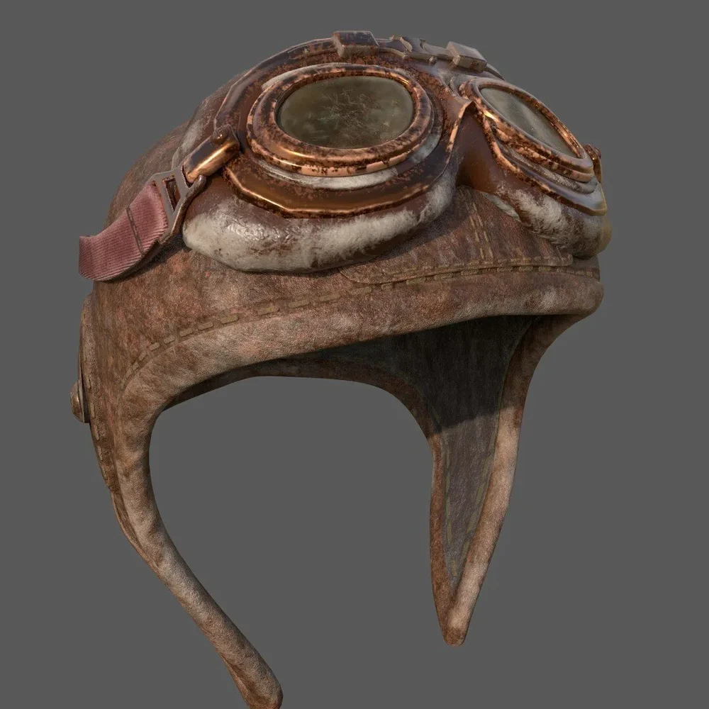 Retro Pilot Headwear Realistic Cap