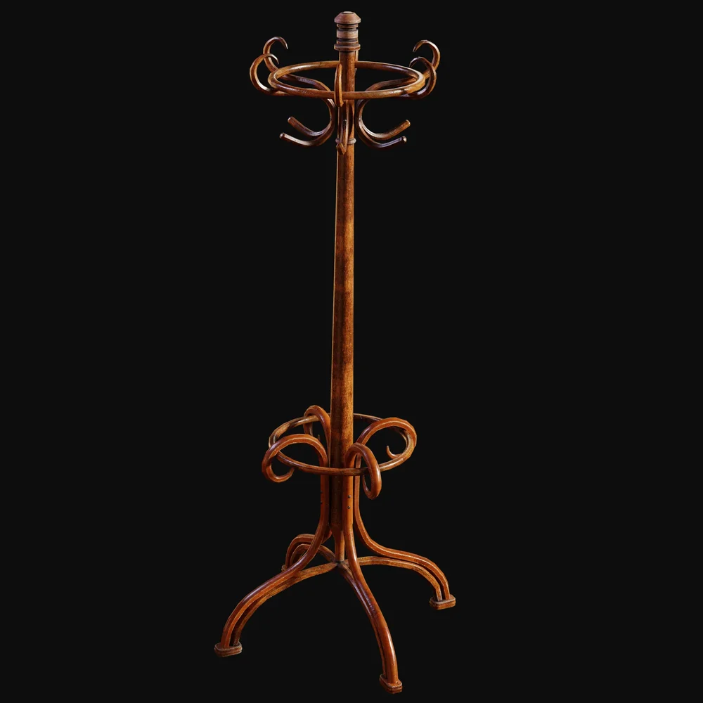 Thonet Style Wooden Coat Rack Plain