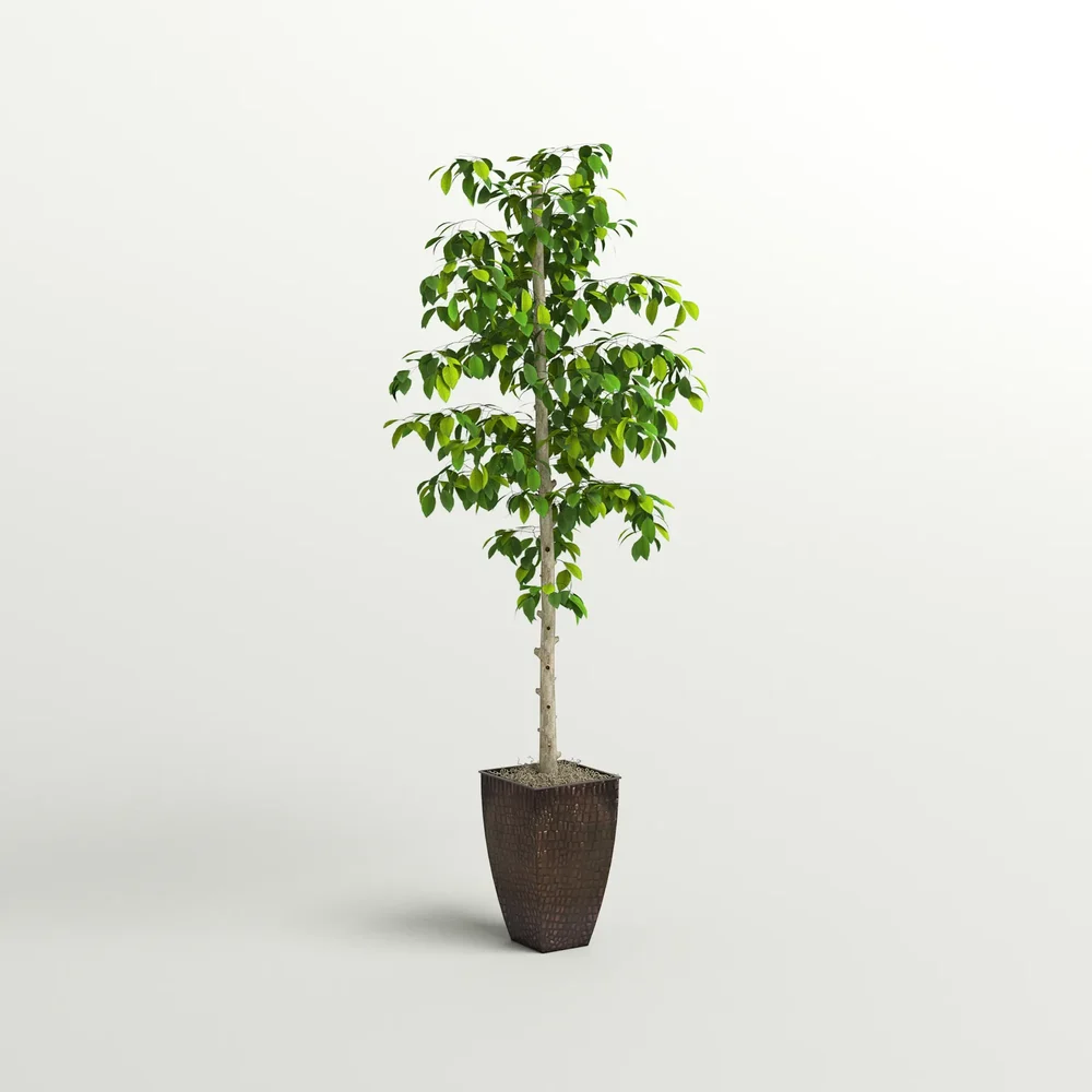 Tall Faux Plant In Woven Pot