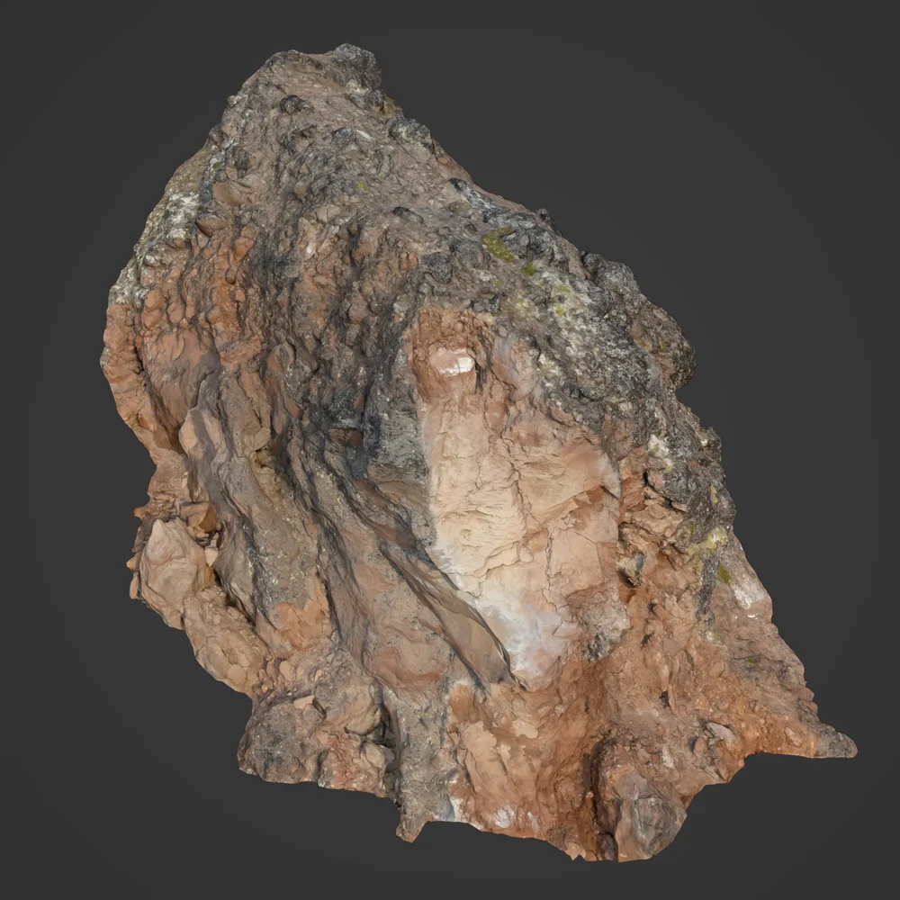 Rugged Rock On Mountain Side