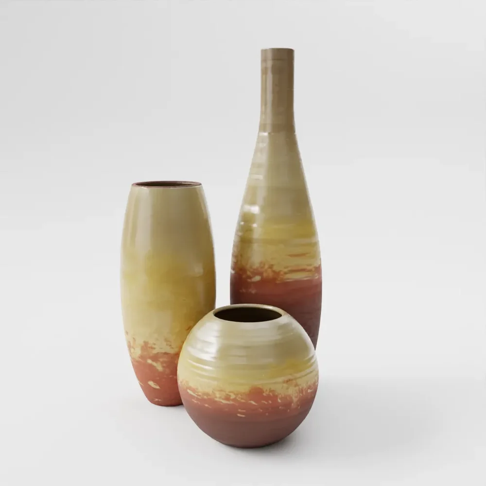 Set Of Three Ceramic Vases