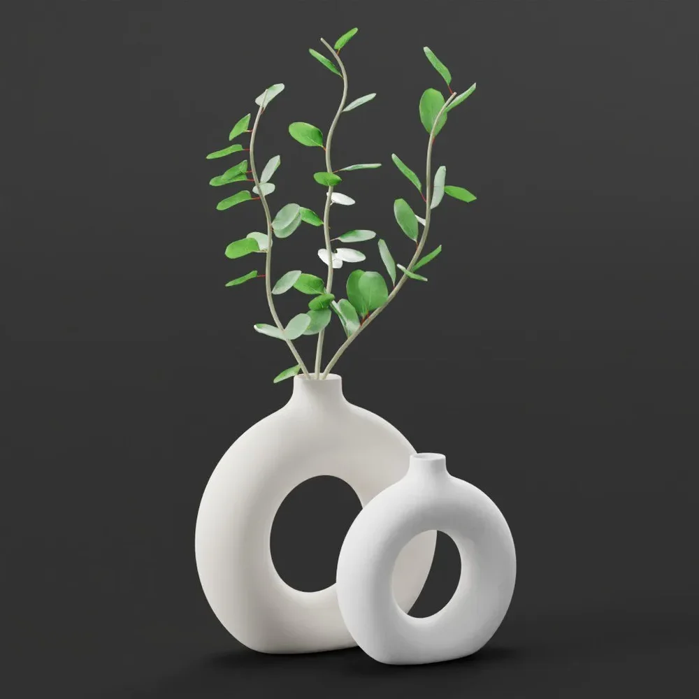 Eucalyptus Plant Donut Vase