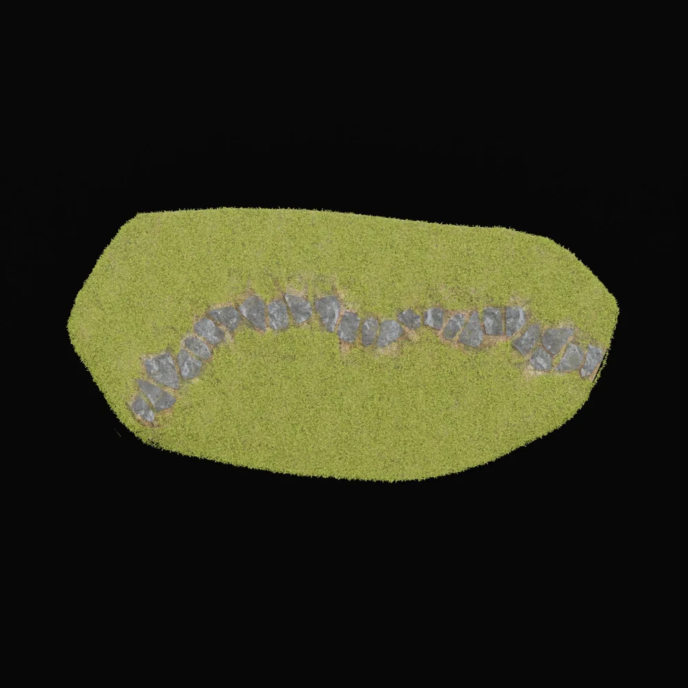 Flagstones Walkway Grassy Landscaping