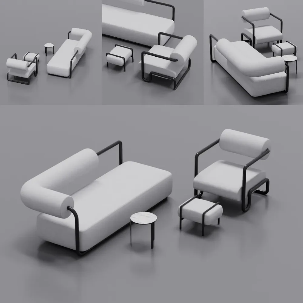Modern Minimalist Sofa Armchair Set