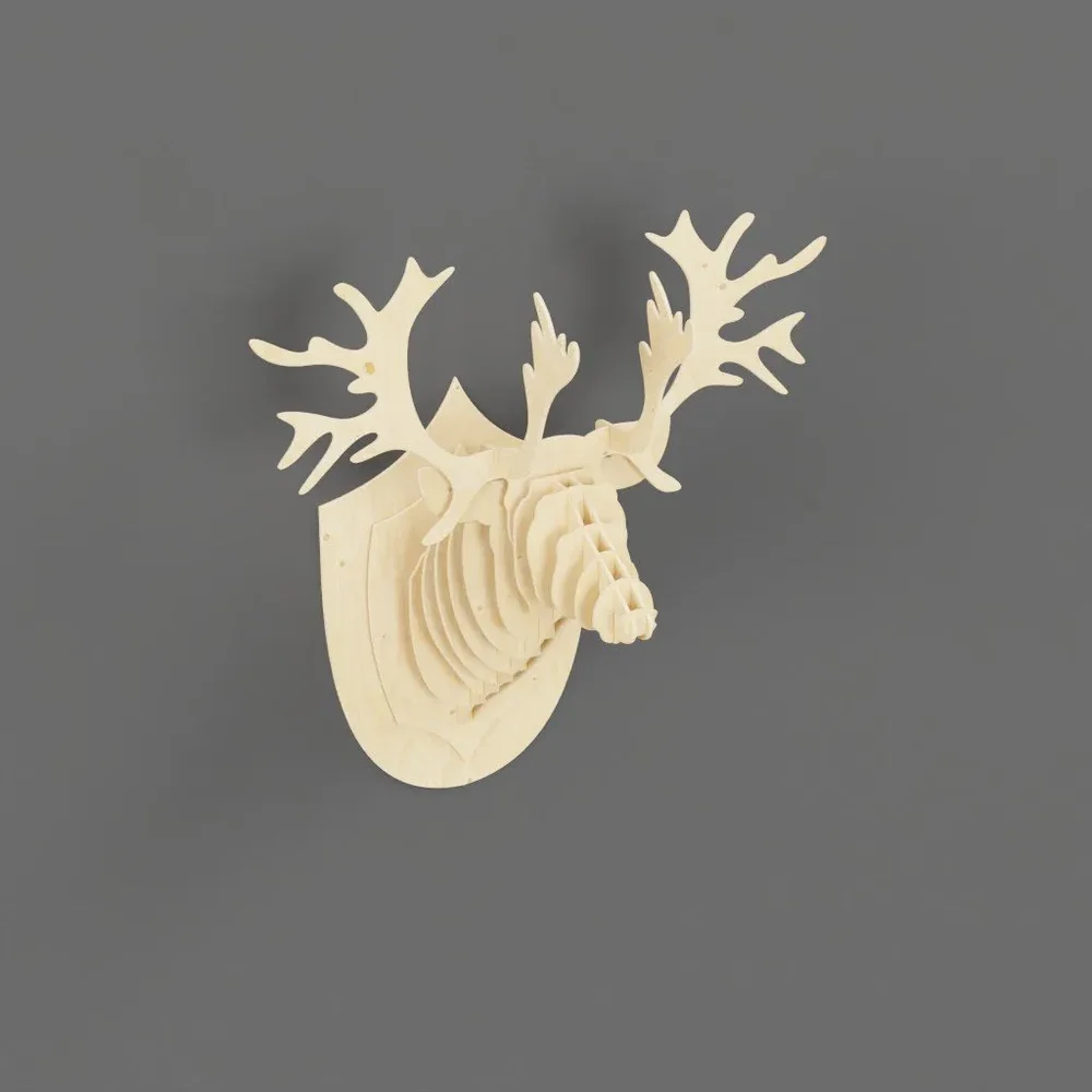 Wooden Deer Head