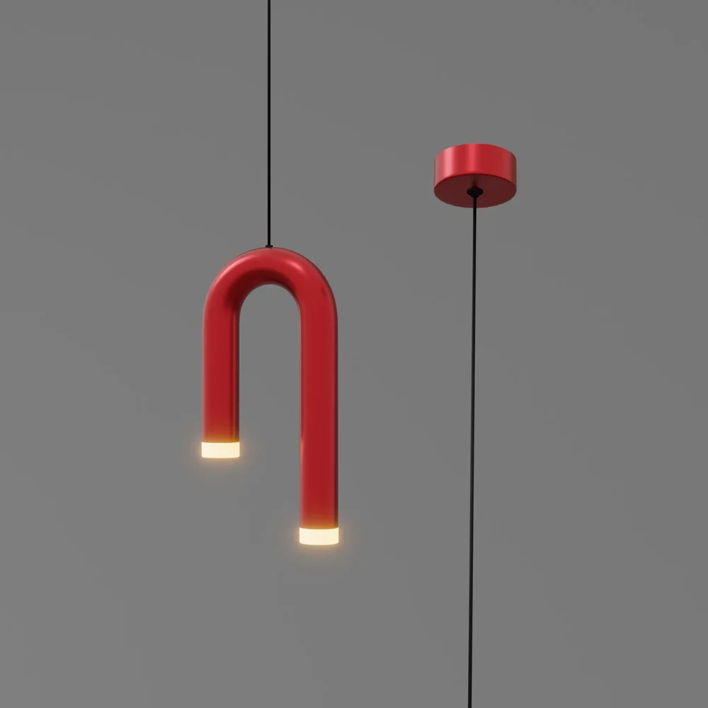 Novelty U-Tube Pendant 1/2 Red