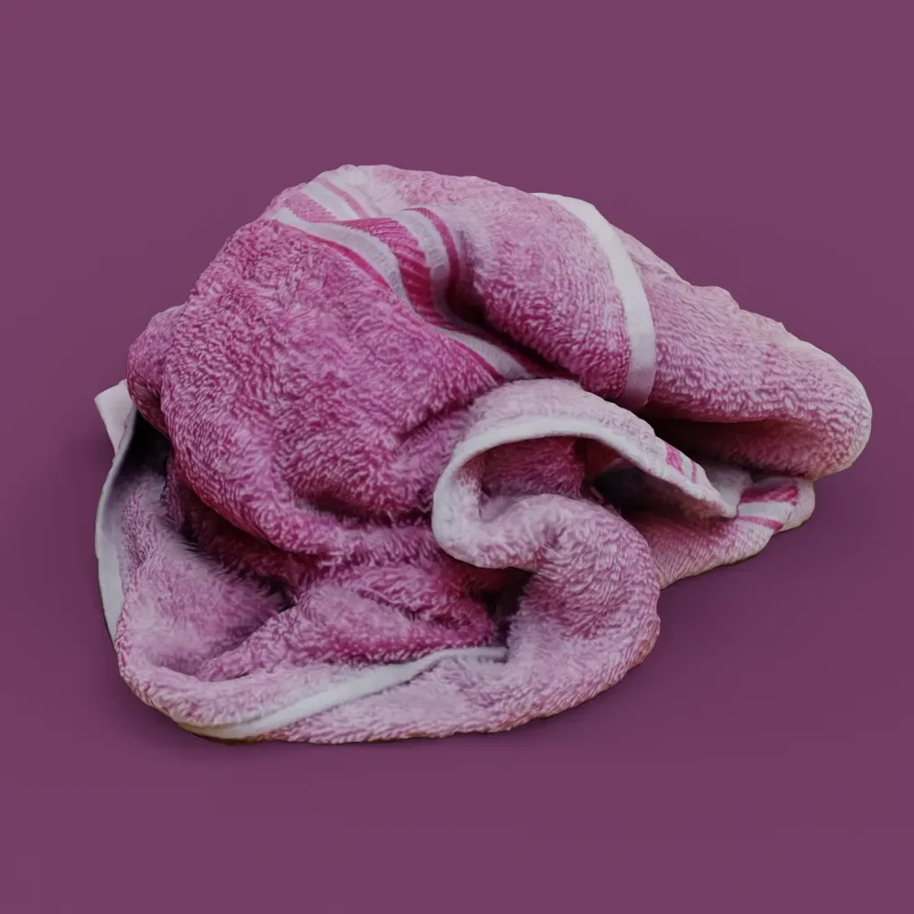 Realistic Bathroom Towel (Crumpled Cloth Prop)