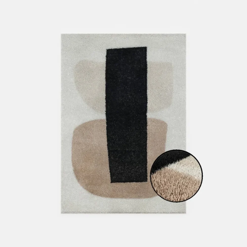White Pink And Black Rug