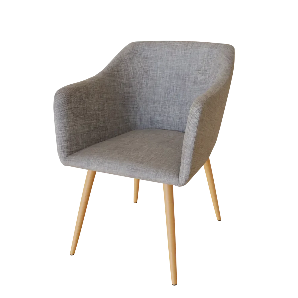 Beautiful Gray Linen Armchair