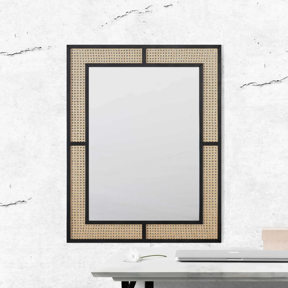 Mirror With Rattan Frame