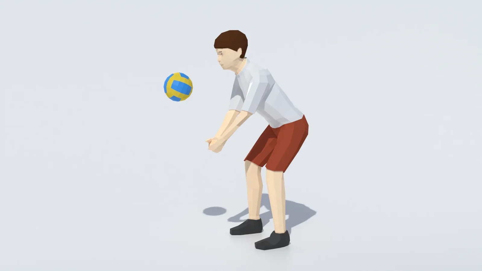 Low Poly Kid Playing Volley