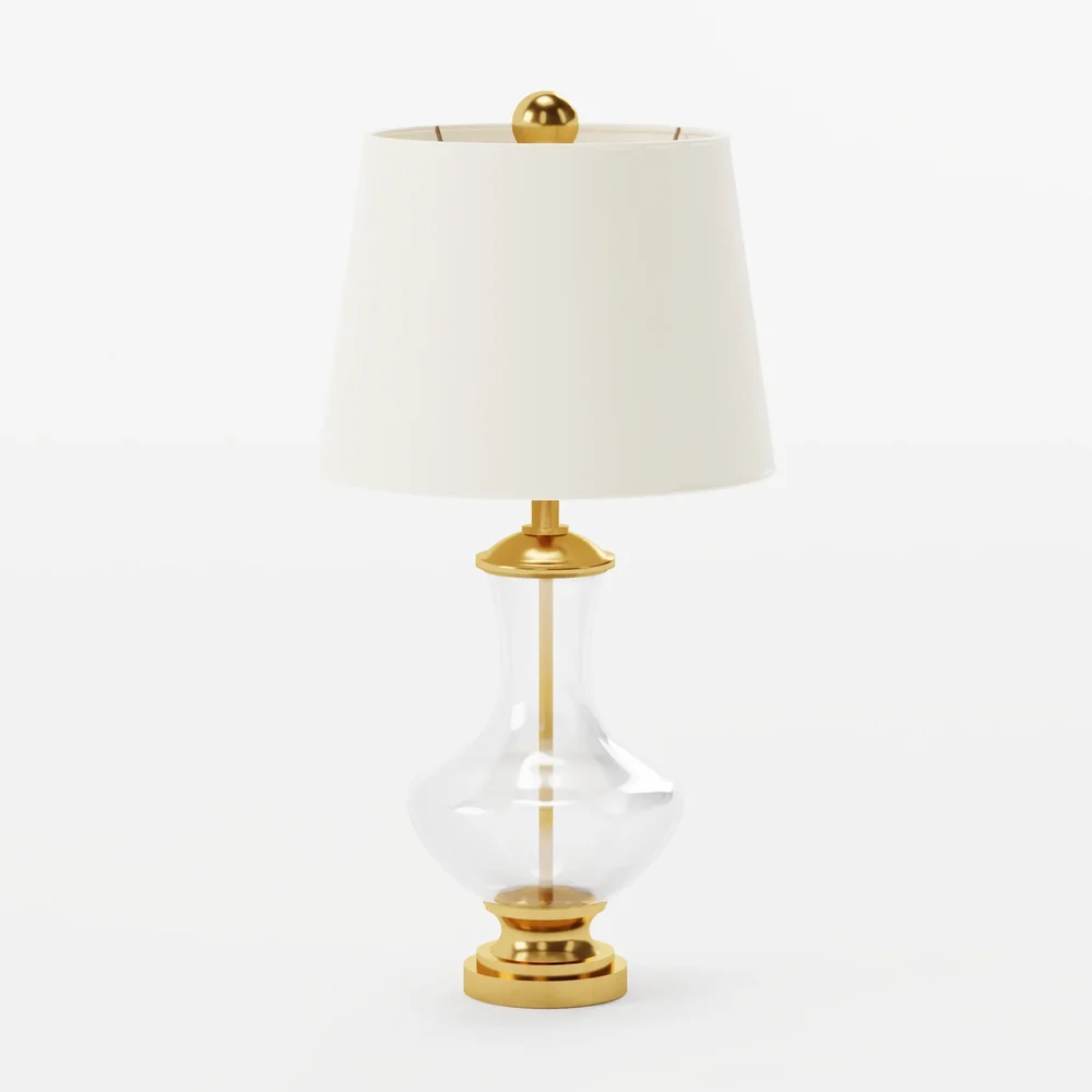 Harlow Brass Fluted Glass Lamp