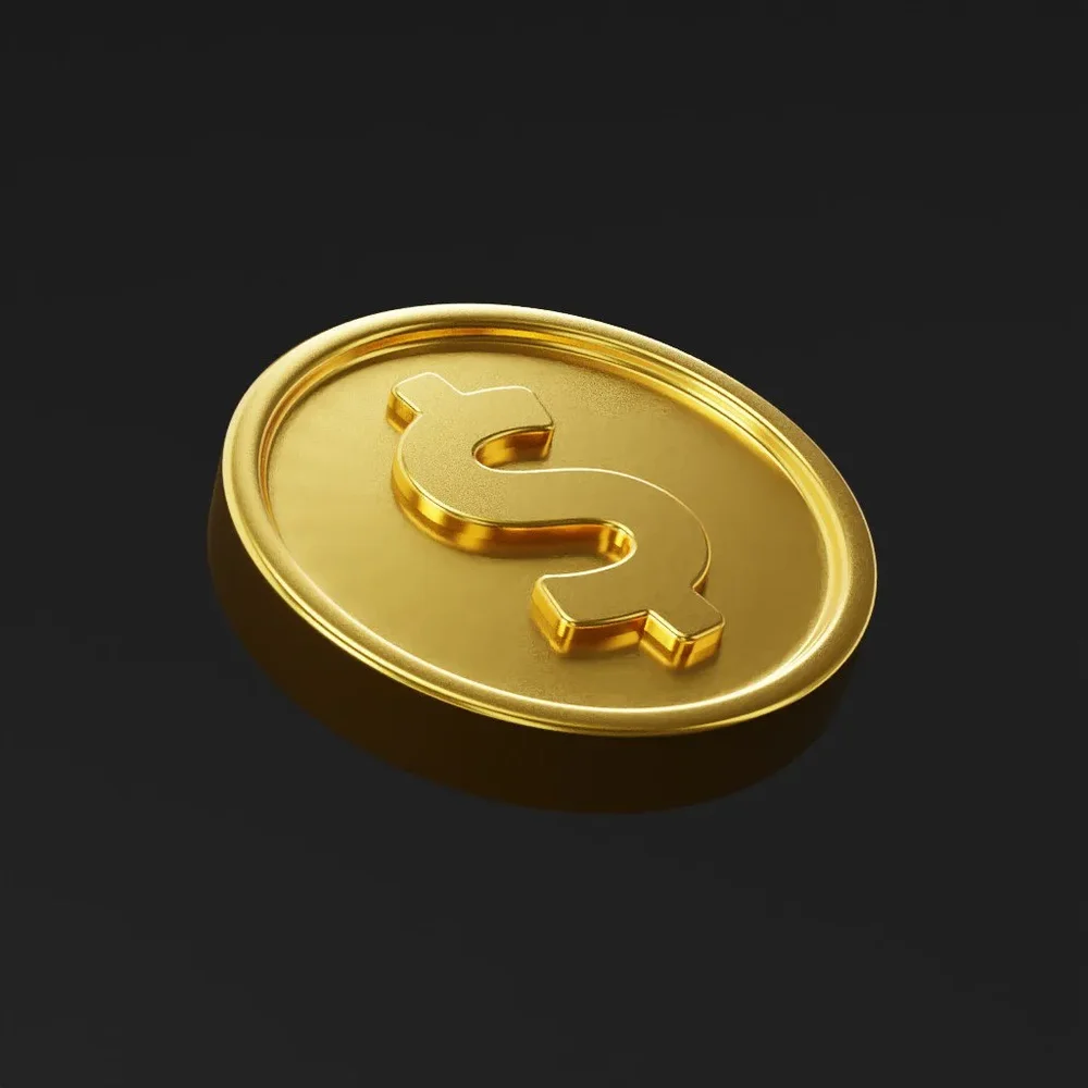 Coin Dollar 1,5 Cm