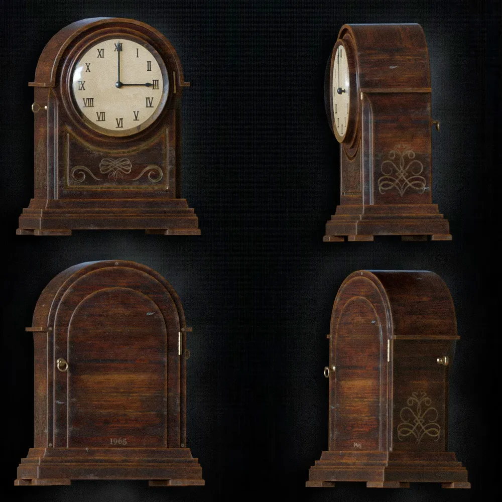 Vintage Wooden Mantel Clock