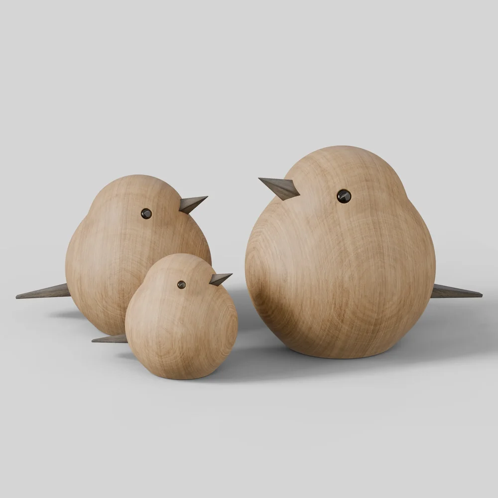 Decorative Wooden Sparrows