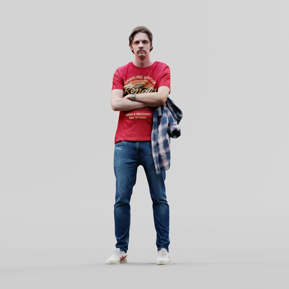 Guy In Jeans And Tshirt