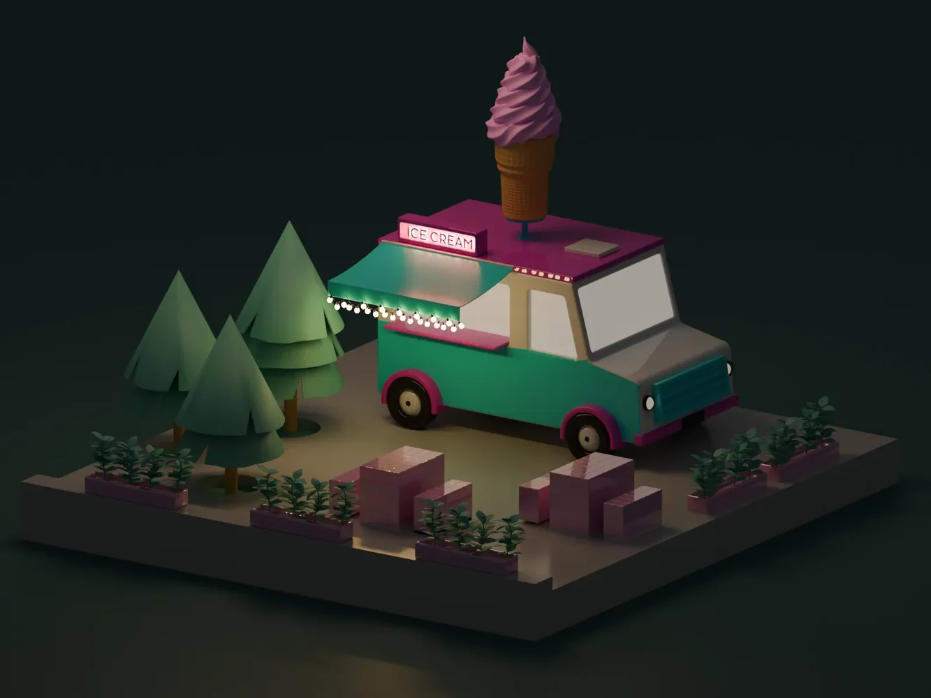 Miniature Ice Cream Scenes