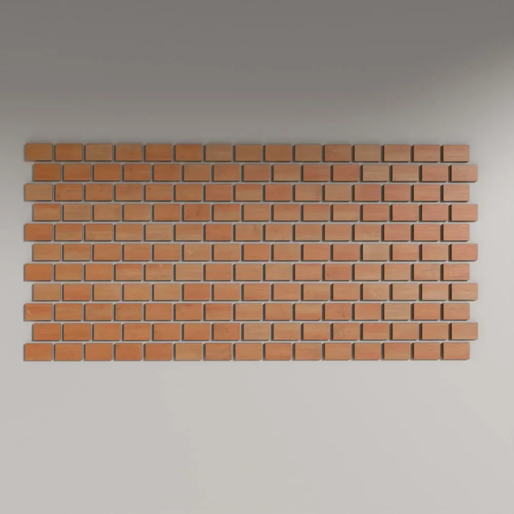 Wooden Brick Wall Panel