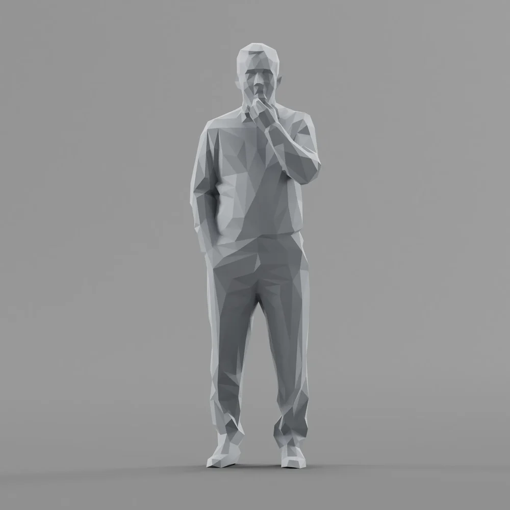 Lowpoly Male Is Having A Snack