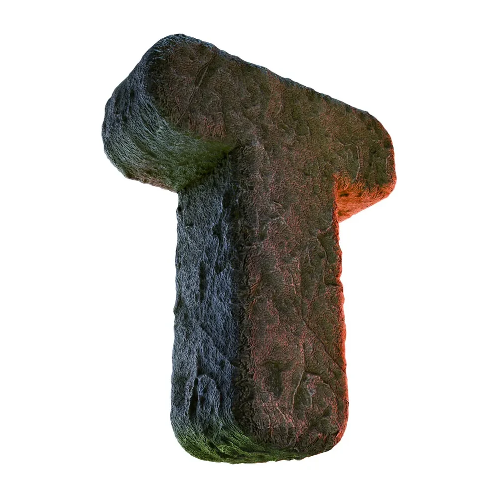 T Letter Of Alphabet Stone Carved
