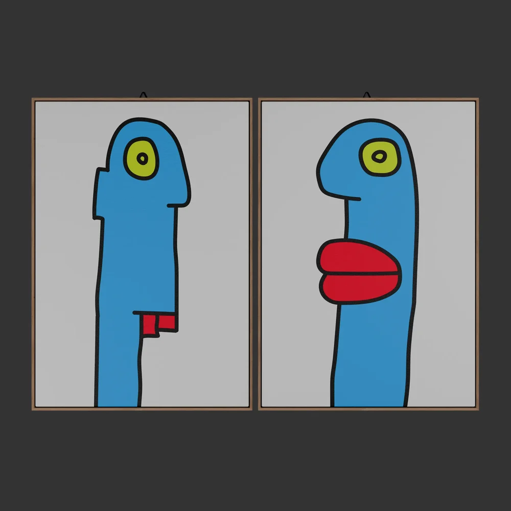 Abstract Character Painting Wall Art Set