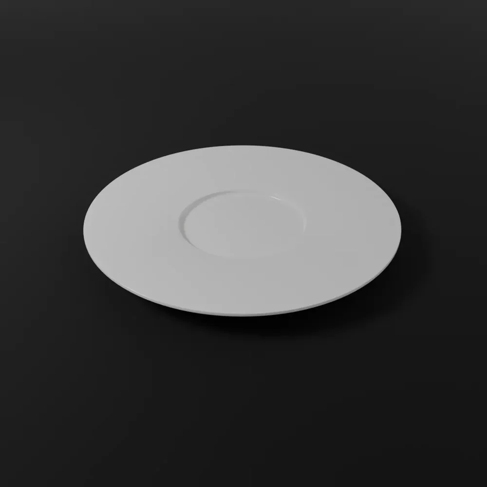 Fine Dining Ceramic Plate Large Rimmed