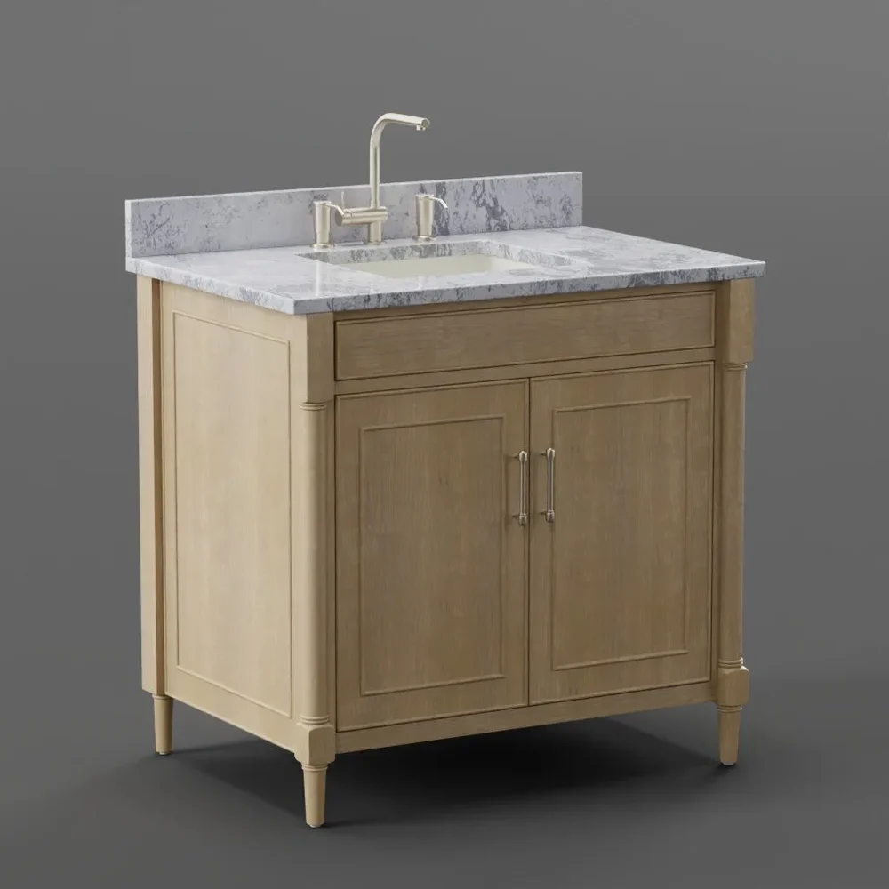 Single Bathroom Vanity With Marble Top