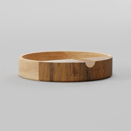 Wood Ashtray 10x10x2