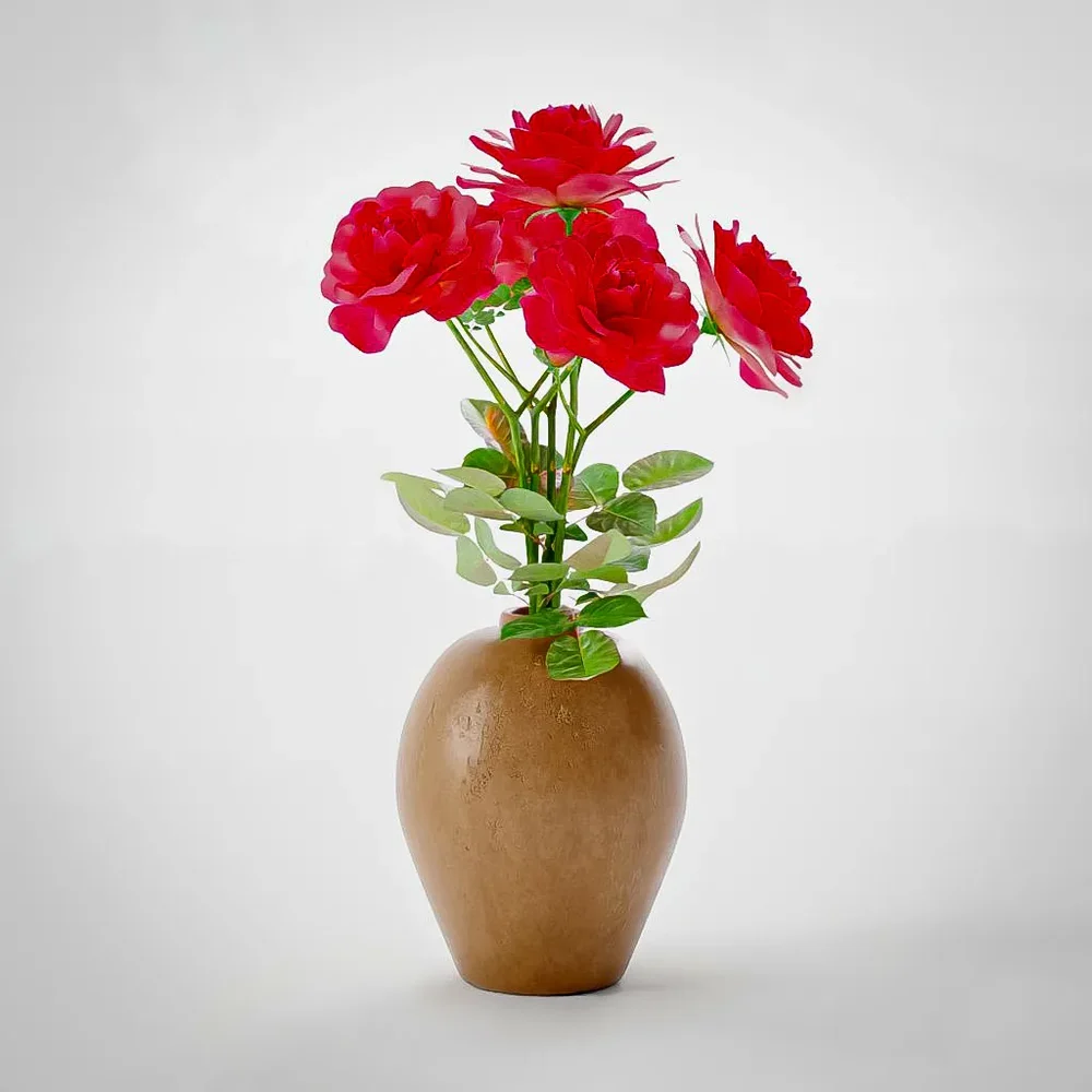 Red Roses In Vase