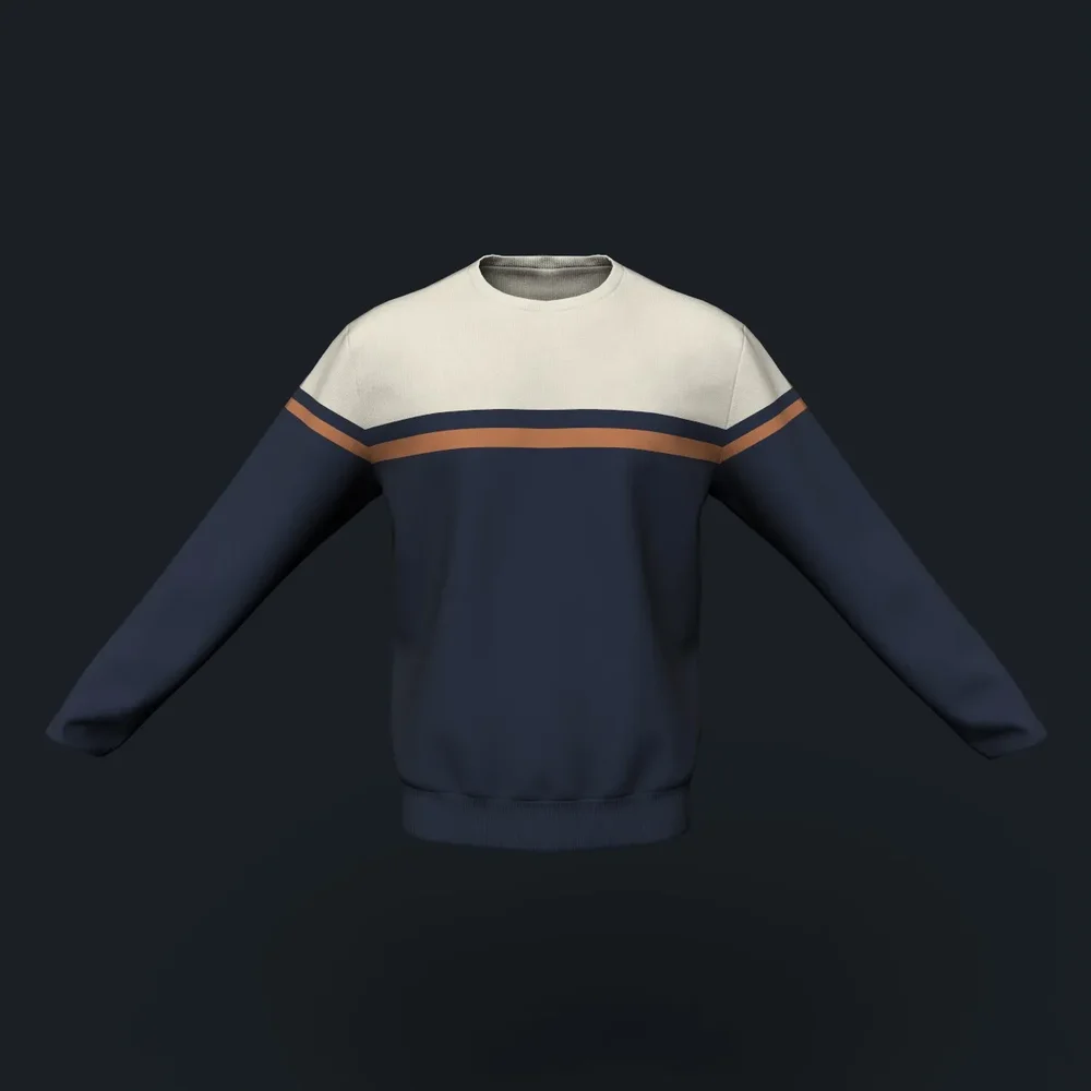 Tri-Color Mid-Stripe Sweatshirt