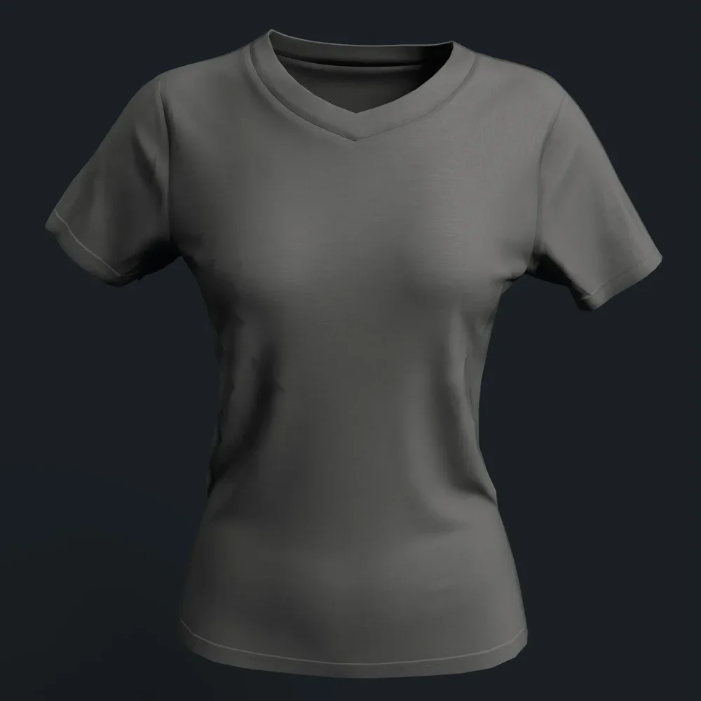 Gray Women's V-Neck Shirt