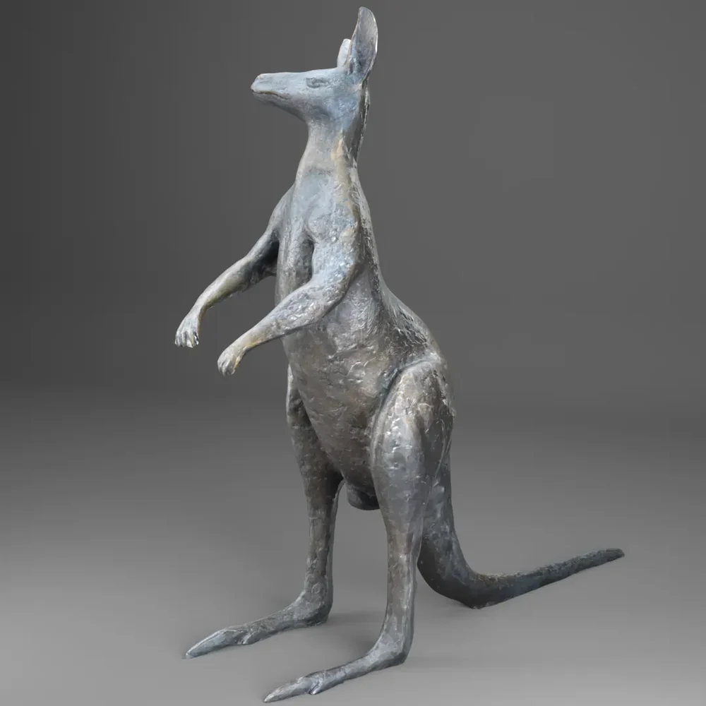 Kangaroo Bronze Sculpture Scan