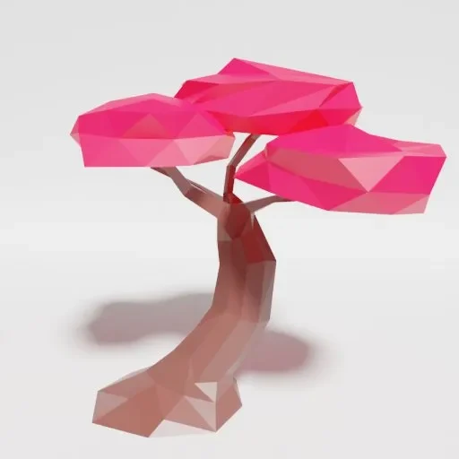 Low Poly Japan Tree Singlecolor