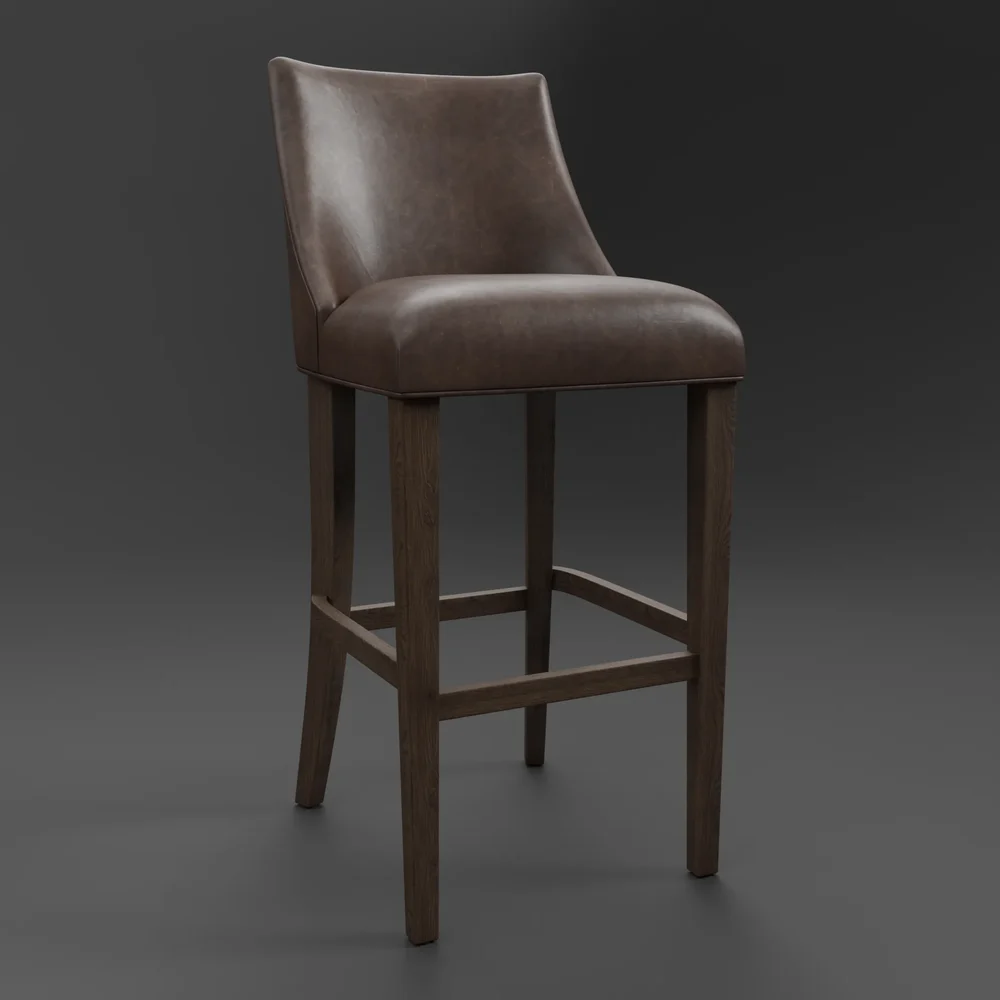 Ella Leather Armless Stool