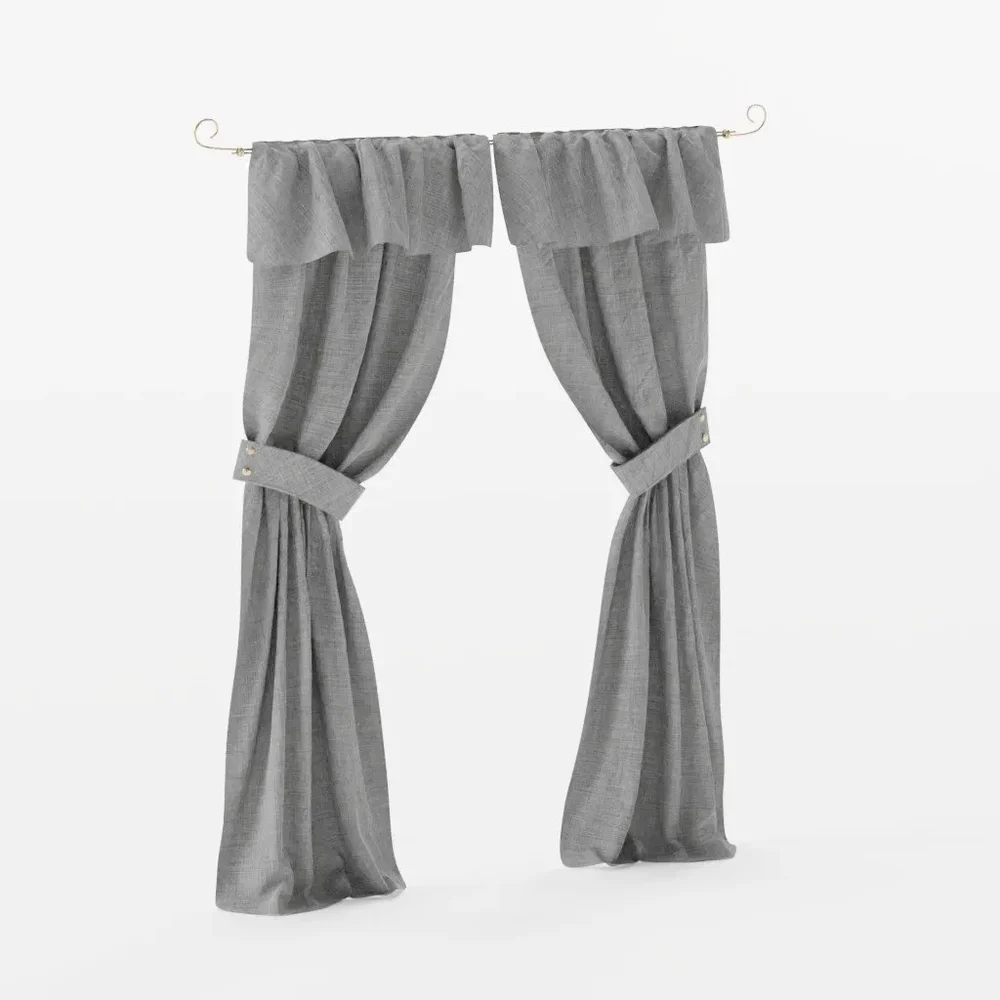 Fabric Linen Creased Curtain Copper