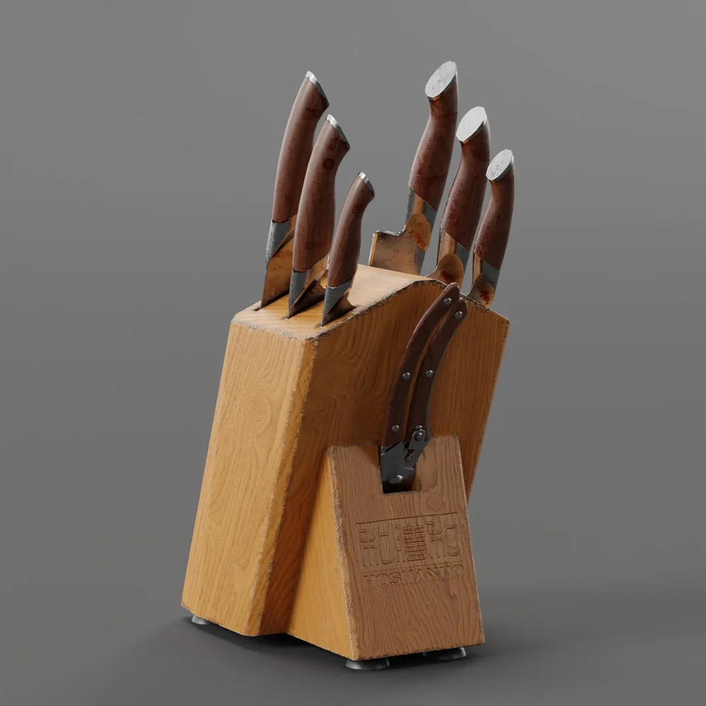 Kitchen Knife Set Dirty