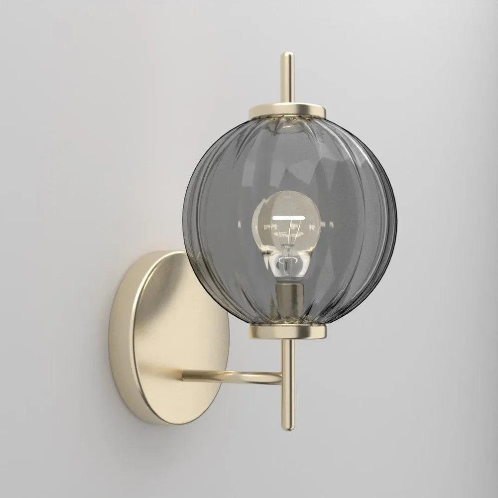 Glass Wavey Pumpkin Wall Lamp