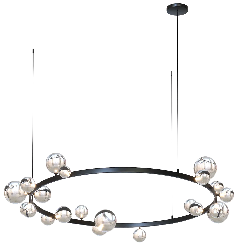 Black Glass Bubble Chandelier