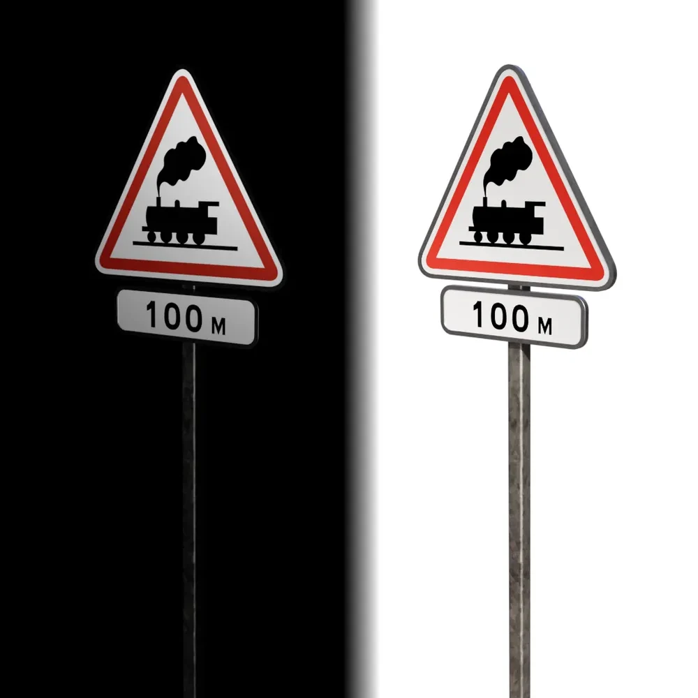 Road Sign Railway French Std (A8)