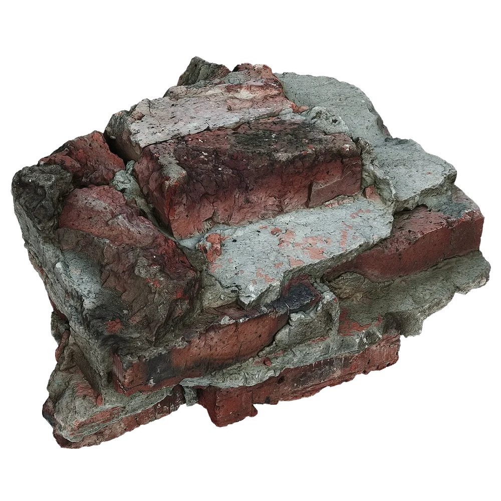 A Broken Piece Of Brick Wall Scan Photogrammetry