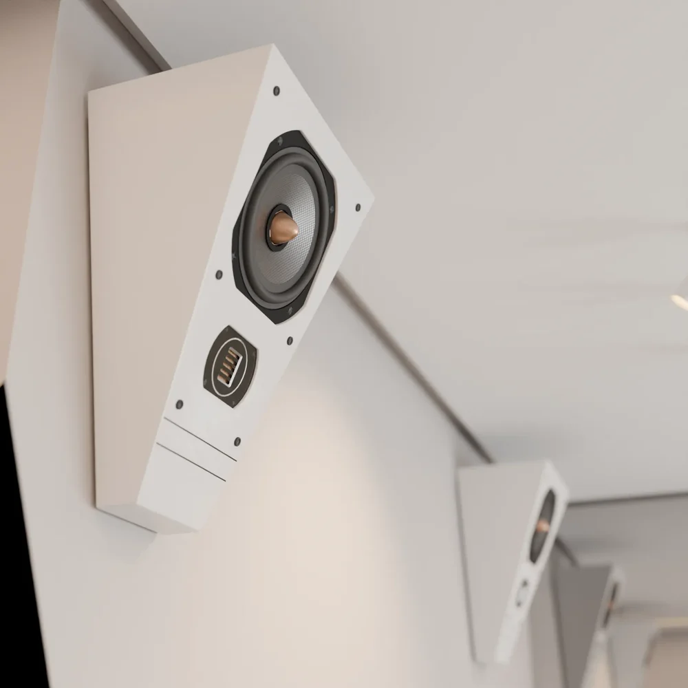 On-Wall Hi-Fi Speaker White Composite