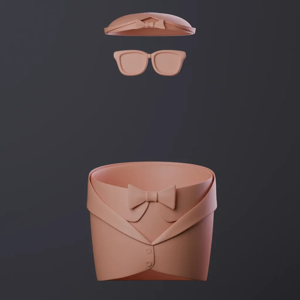 Cartoon Gentleman Outfit Stylized