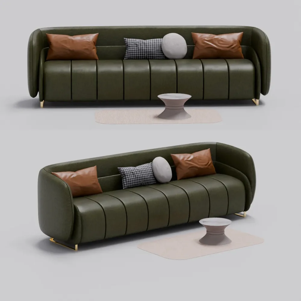 Emerald Green Contemporary Sofa