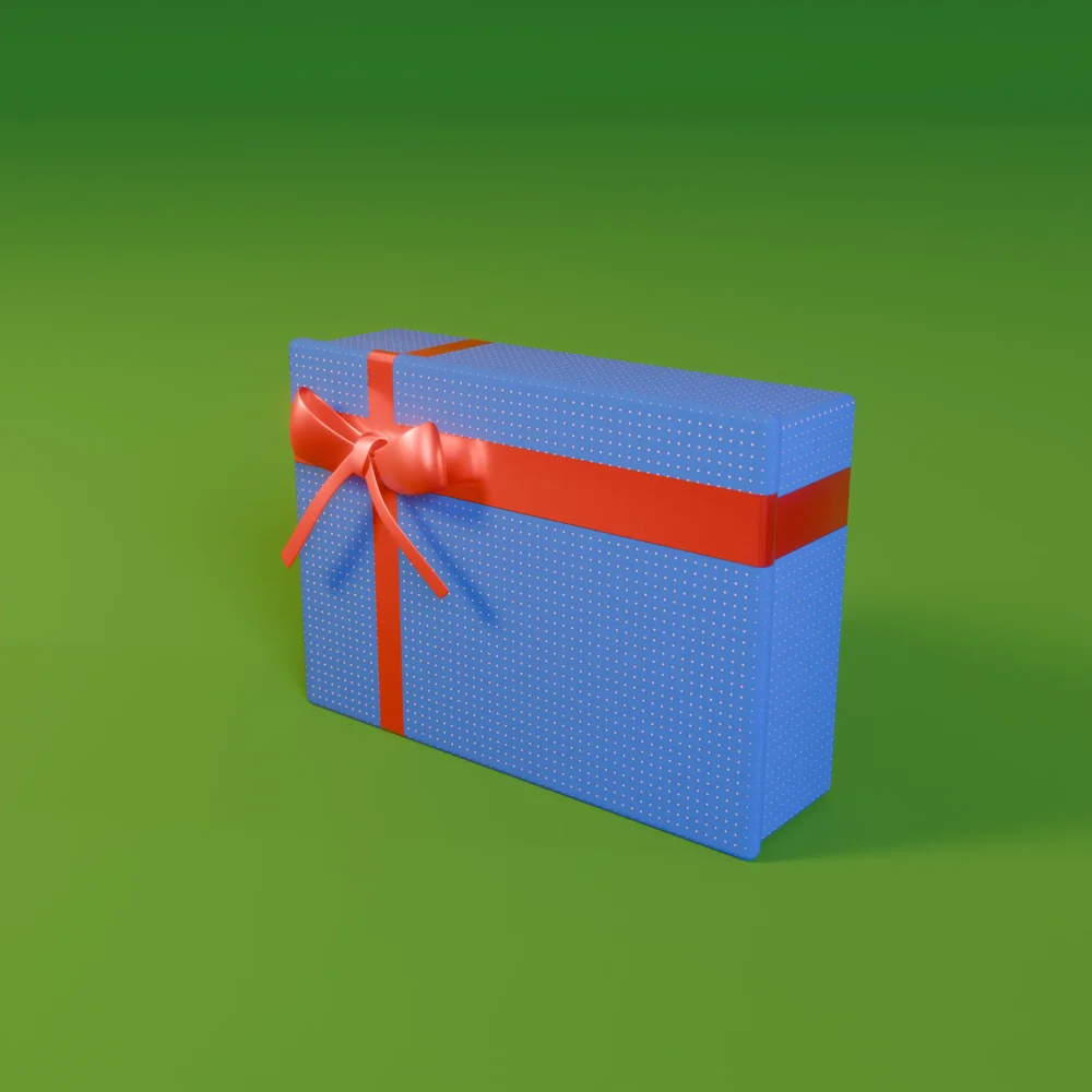 Christmas Box Blue Red